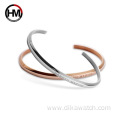 Hannah Martin Vacuum Plating Jewelry Bracelet Rose Gold Stainless Steel U-shaped Opening One Size Women's Bracelet